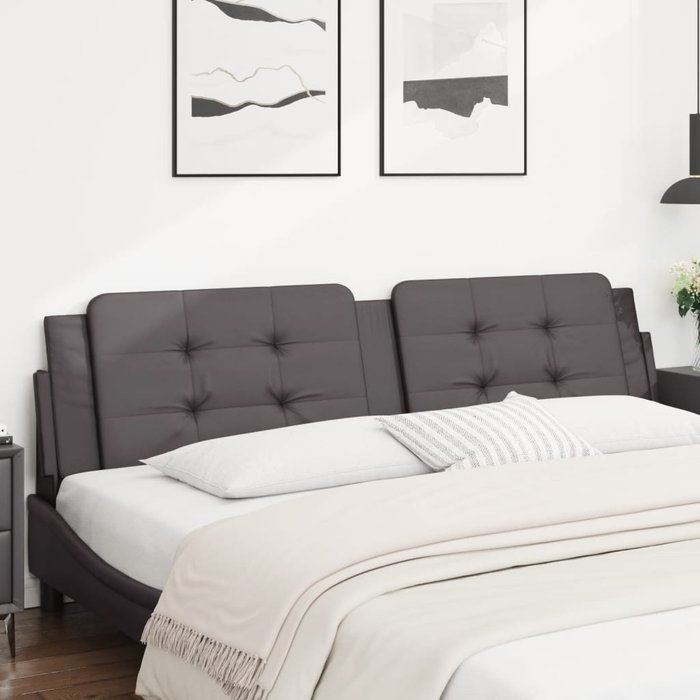 Maison exclusive - cabecero de cama acolchado zadar cuero sintético gris 200 cm