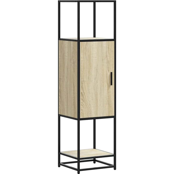 Aparador alto madera de ingeniería y metal 35,5x35x139 cm - comfortxl