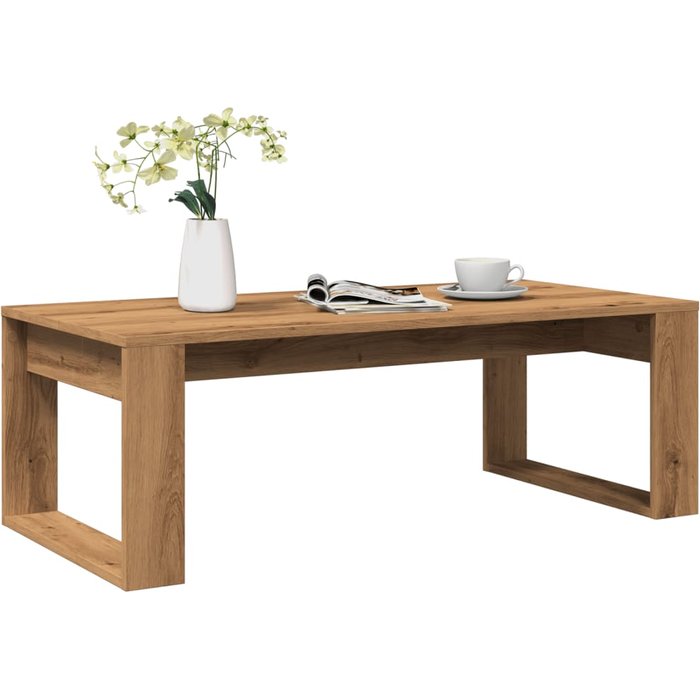 Mesa de centro artesanal de roble 102x50x35 cm de madera de contrachapada
