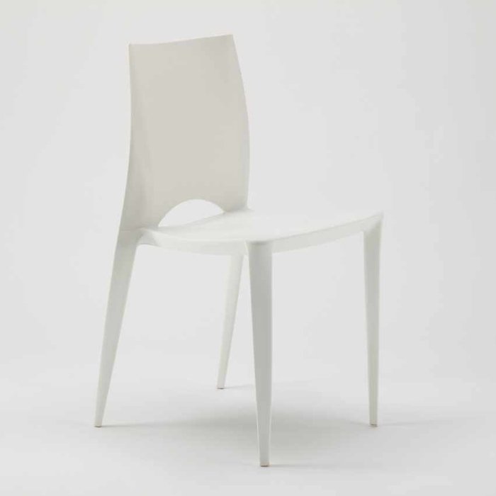 Silla apilable lusko de polipropileno-blanco
