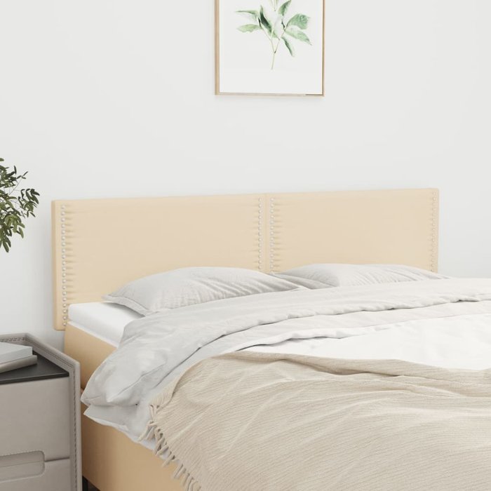 Cabeceros 2 uds crema 72x5x78/88 cm tela