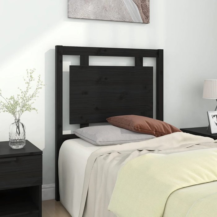 Maison exclusive - cabecero de cama madera maciza de pino negro 80,5x4x100 cm