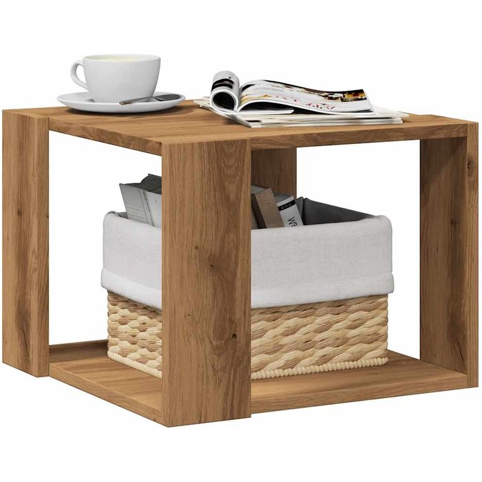 Maison exclusive - mesa de centro madera de ingeniería roble artisan 40x40x30 cm