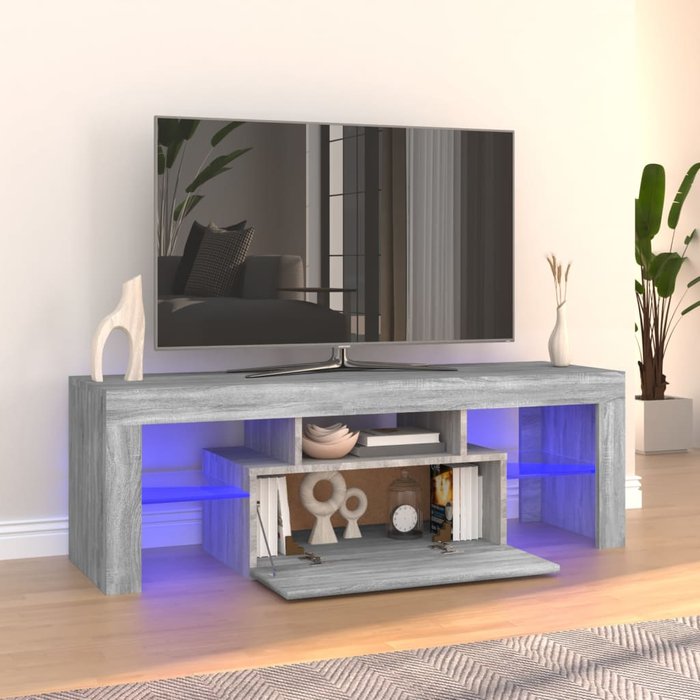 Maison exclusive - mueble de tv con luces led gris sonoma 120x35x40 cm