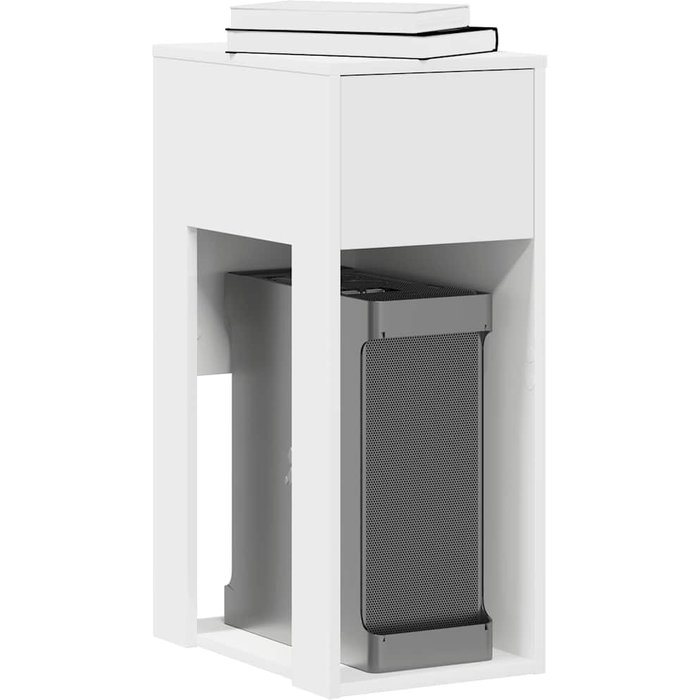 Soporte torre para ordenador con cajón blanco 30x44x74 cm