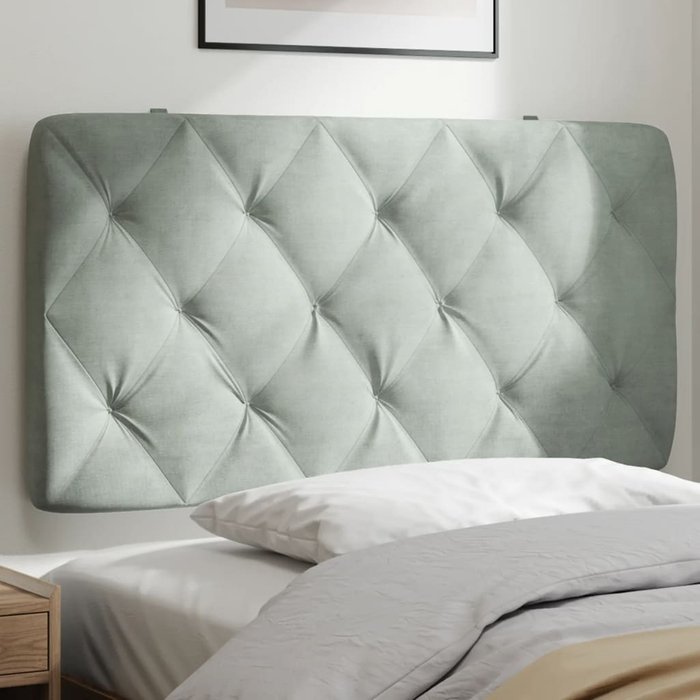 Maison exclusive - cabecero de cama acolchado terciopelo gris claro 100 cm