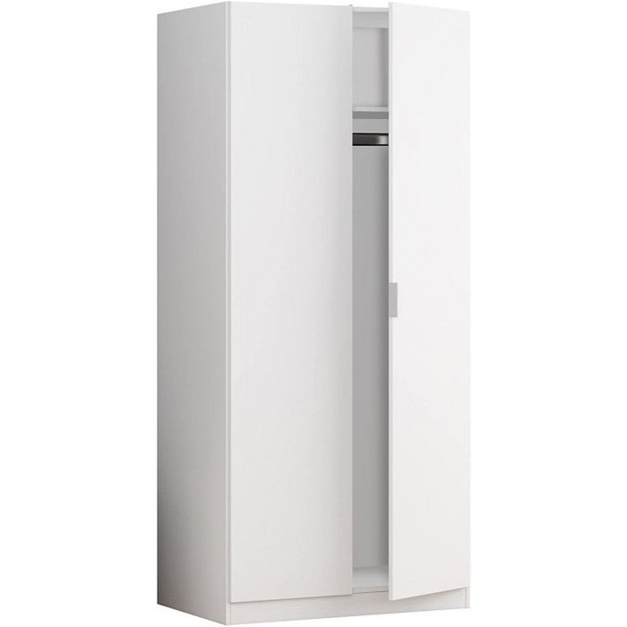Armario con 2 puertas, color blanco, medidas: 180 x 81,5 x 52 cm