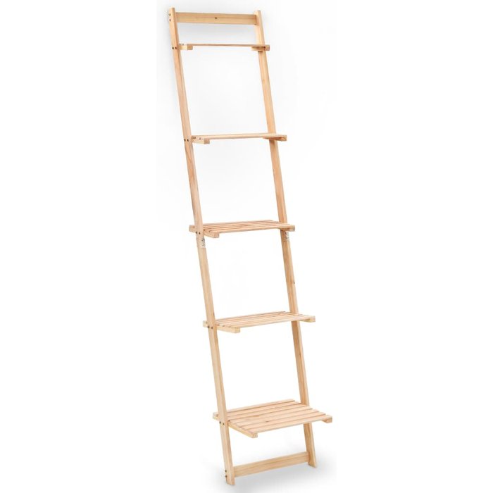 Estante de pared tipo escalera de madera de cedro 41,5 x 30 x 176 cm