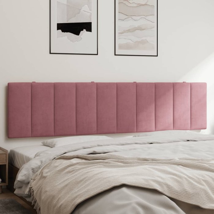 Cabecero de cama acolchado terciopelo rosa 200 cm - comfortxl