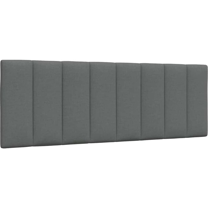 Cabecero de cama acolchado tela gris oscuro 140 cm