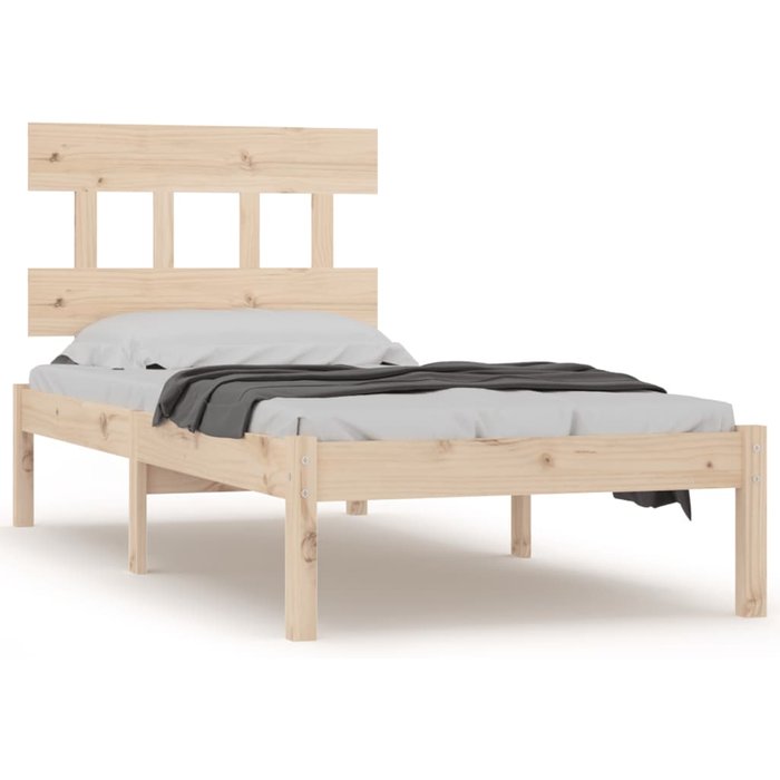 Estructura de cama individual madera maciza 90x200 cm — comfortxl