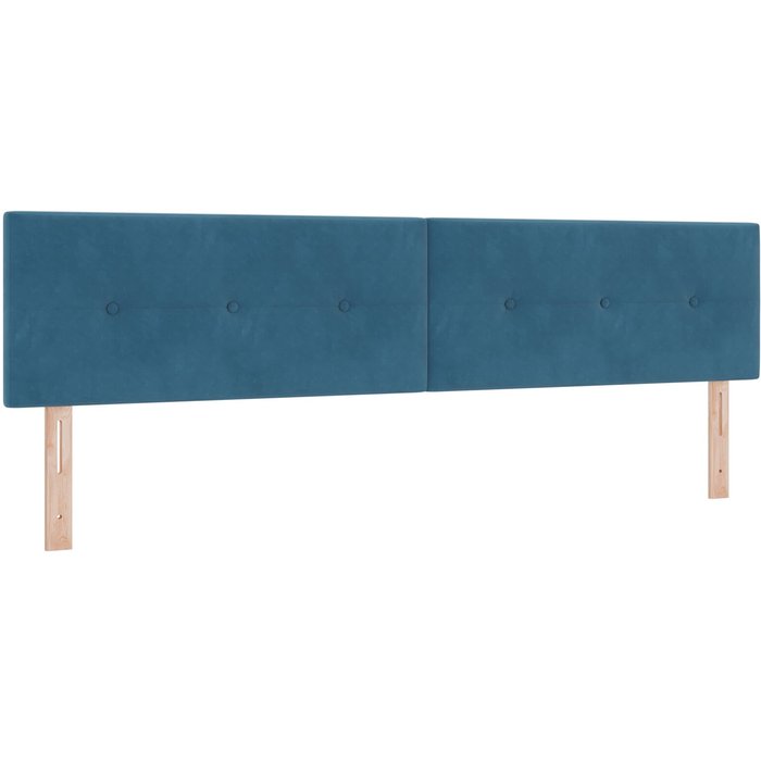 Cabezal acolchado con botones azul oscuro 200 cm de terciopelo cfw3449449
