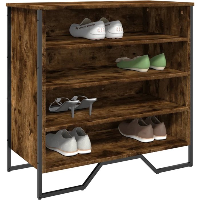 Maison exclusive - zapatero de madera de ingeniería roble ahumado 80x38x78 cm