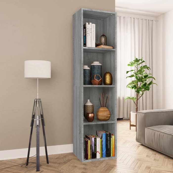 Librería/mueble tv sonoma gris 36x30x143 cm
