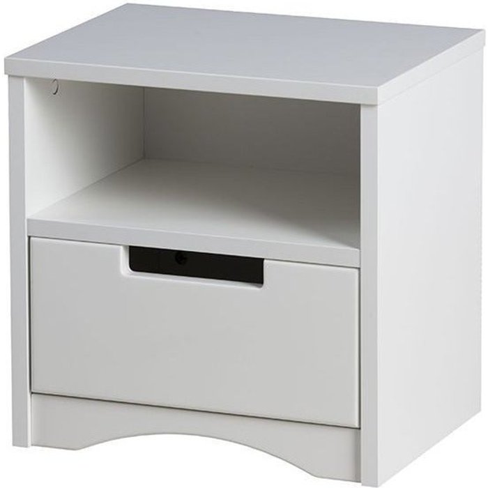 Mesita de noche klaky blanca