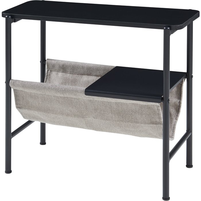 Mesa auxiliar con revistero 60 x 28 x 53 cm negro/gris 03_0010957