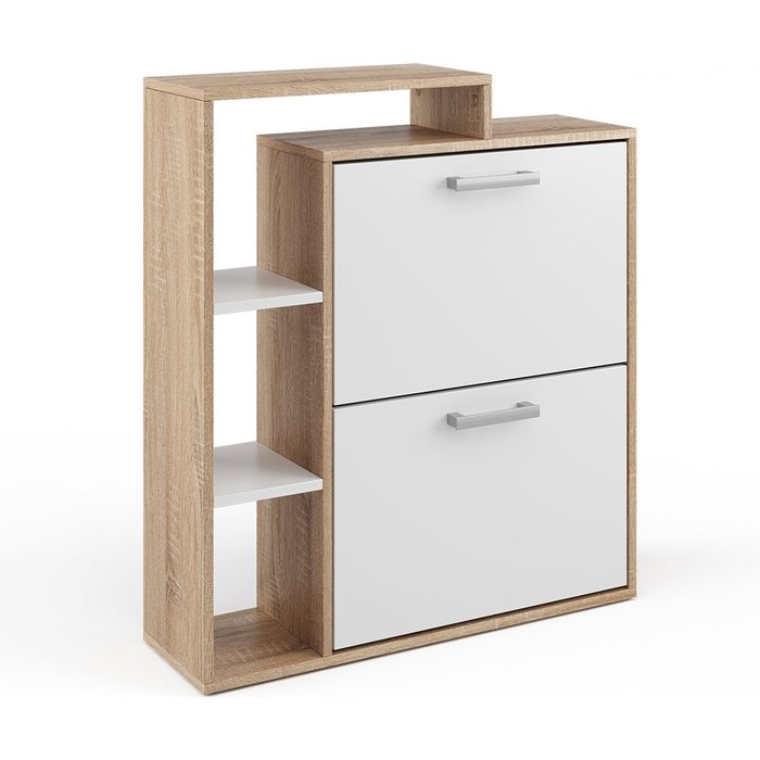 Vicco zapatera abatible orlando, blanco/sonoma, 24.5 x 90 cm