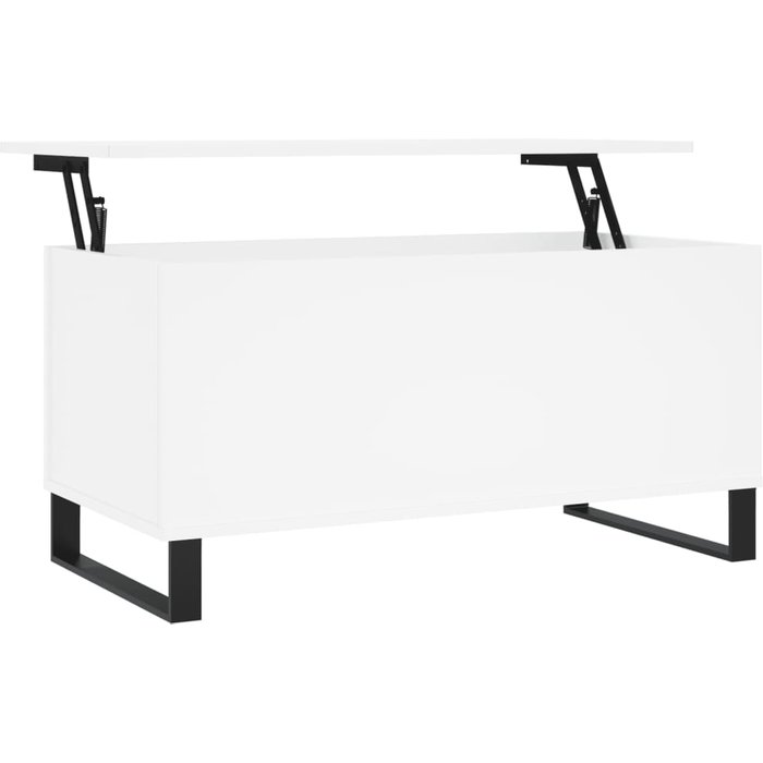 Mesa de centro madera contrachapada blanco 90x44,5x45 cm