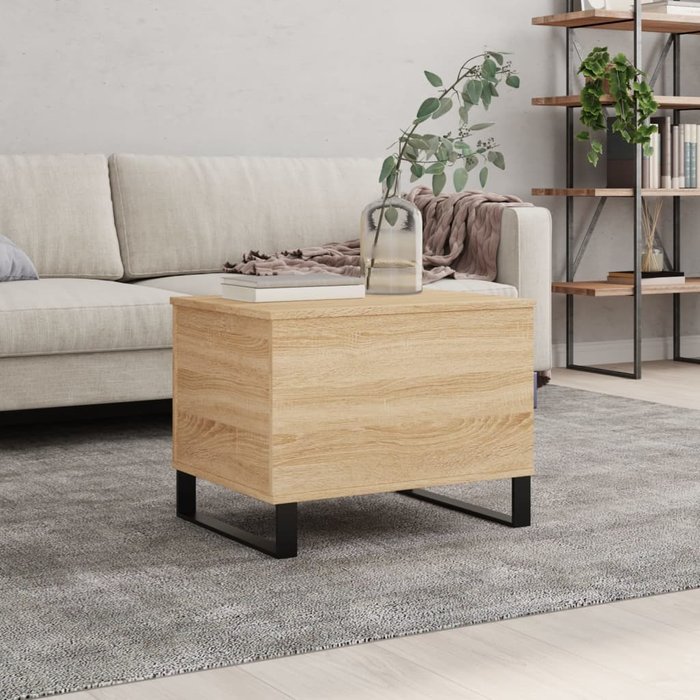 Mesa de centro madera contrachapada roble sonoma 60x44,5x45 cm - comfortxl
