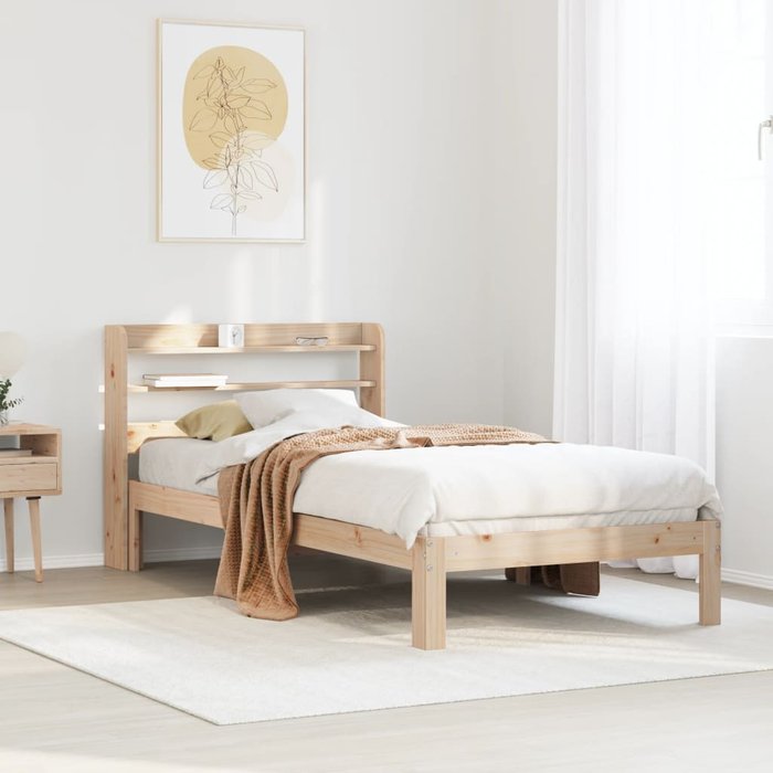 Estructura de cama con cabecero madera maciza pino 100x200 cm vidaxl