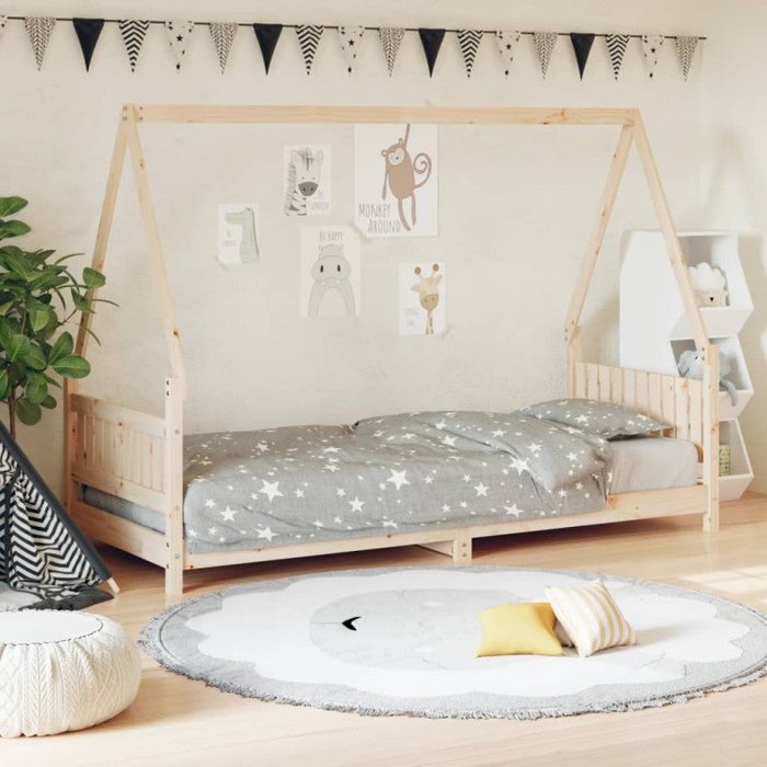 Vidaxl estructura de cama para niños madera maciza de pino 80x200 cm
