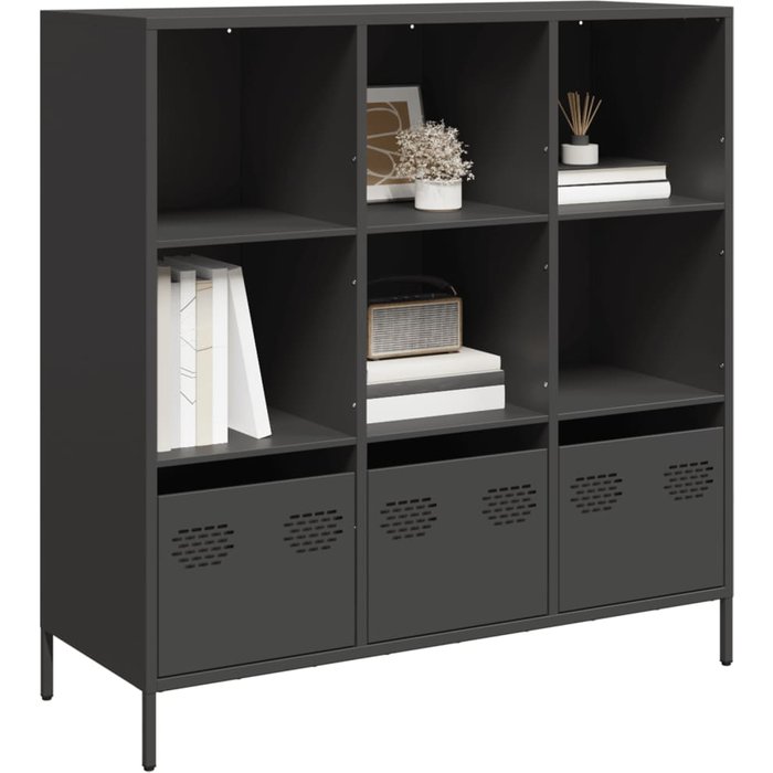 Aparador de acero negro 101,5x39x103,5 cm vidaxl