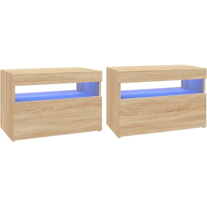 Muebles tv con luces led 2 piezas roble sonoma 60x35x40 cm