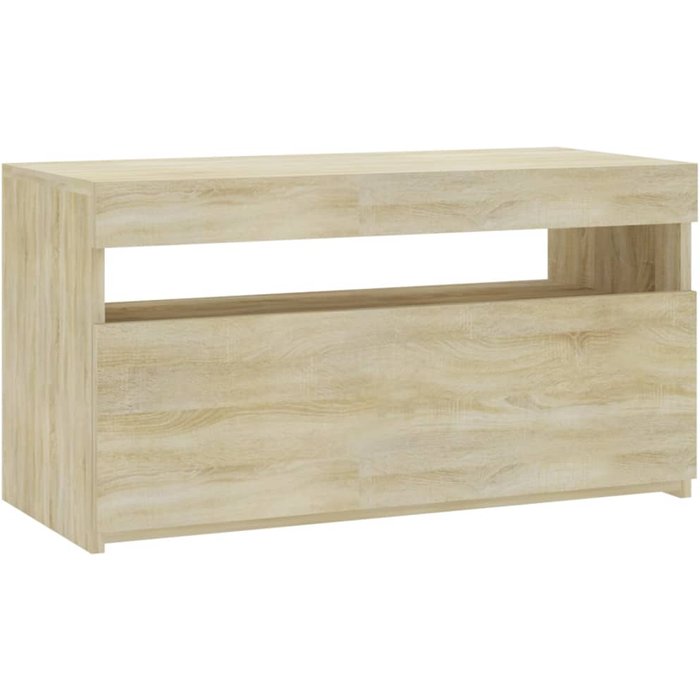 Mueble de tv con iluminación led roble sonoma 75x35x40 cm - comfortxl