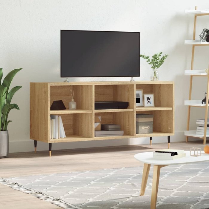 Mueble de tv de roble sonoma, 103,5 x 30 x 50 cm, madera de ingeniería