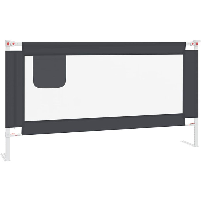 Barandilla de seguridad cama de ni?o gris oscuro tela 160x25 cm - comfortxl