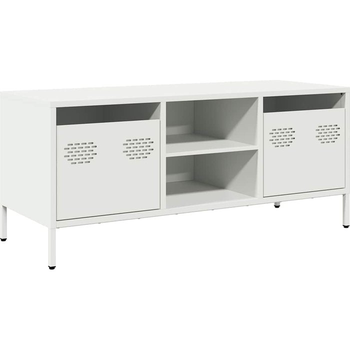 Mueble para tv acero laminado en frío blanco 101,5x39x43,5 cm - comfortxl