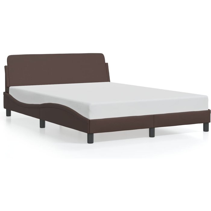 Estructura de cama dover cuero sintético marrón 120x200cm