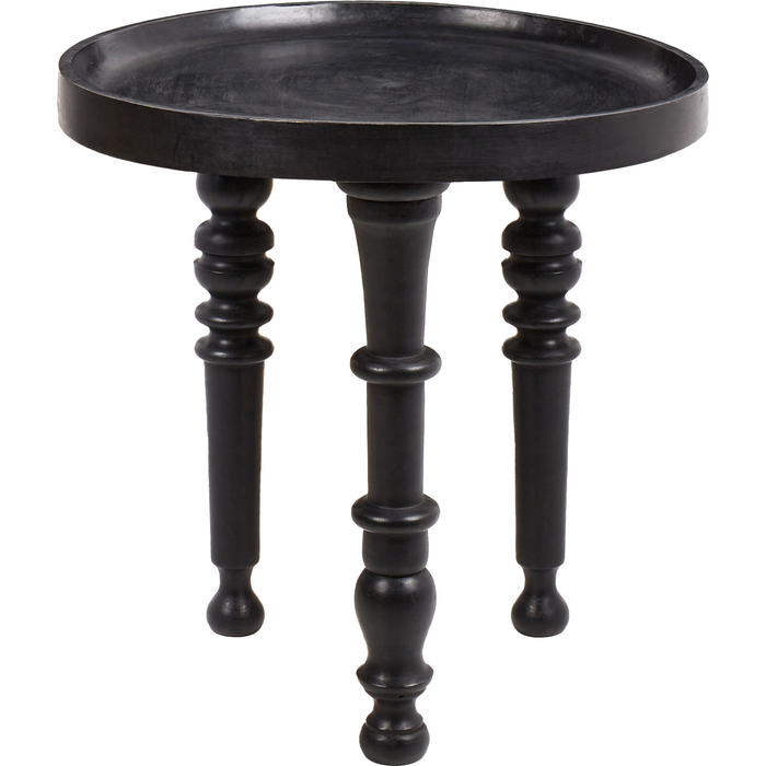 Beliani mesa auxiliar leeton madera de mango negro