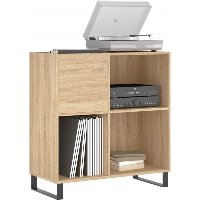 Mueble discos madera contrachapada roble sonoma 84,5x38x89 cm – comfortxl