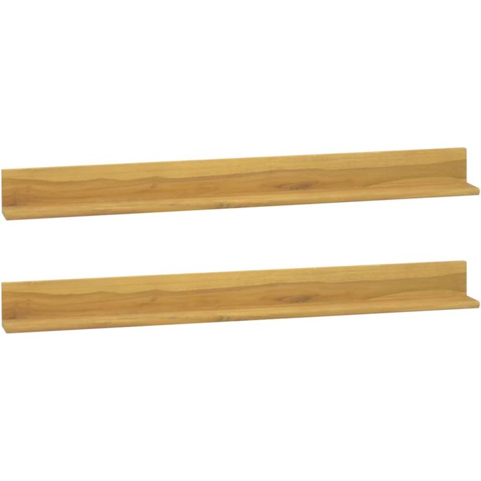 Estantes de pared 2 piezas 110x10x10 cm madera maciza de teca