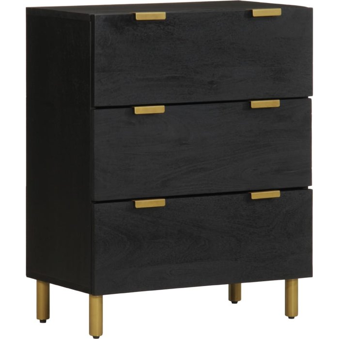 Aparador de madera de ingeniería negro 60x33x75 cm vidaxl