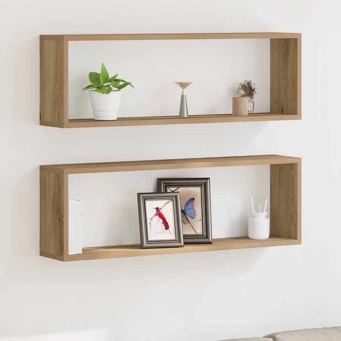 Maison exclusive - estanterías de pared 2 pcs roble artesanal 80 x 15 x 26 cm