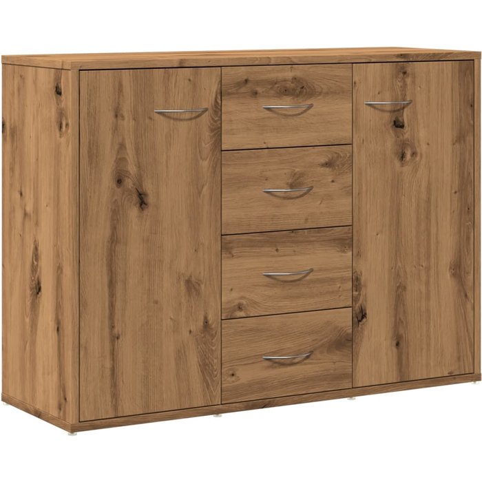 Aparador de madera de ingeniería roble artisan 88x30x64 cm unico / marrón