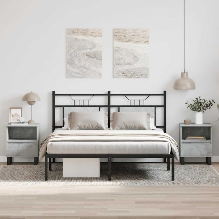 Mesitas noche 2 uds madera ingeniería gris hormigón 40x35x50 cm vidaxl