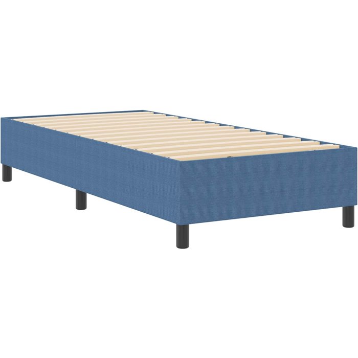 Estructura de cama de plataforma azul de tela 80 x 200 cm