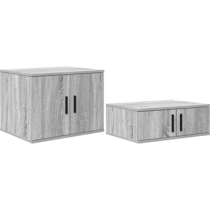 Mueble almacenaje madera ingeniería roble ahumado 127x41x40 cm cfw37285