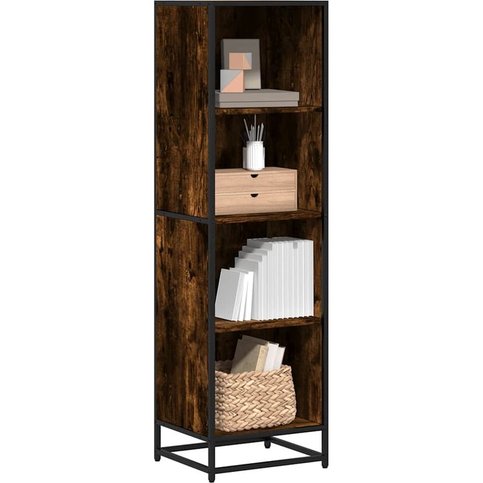 Librería roble ahumado 40x35x139 cm madera contrachapada