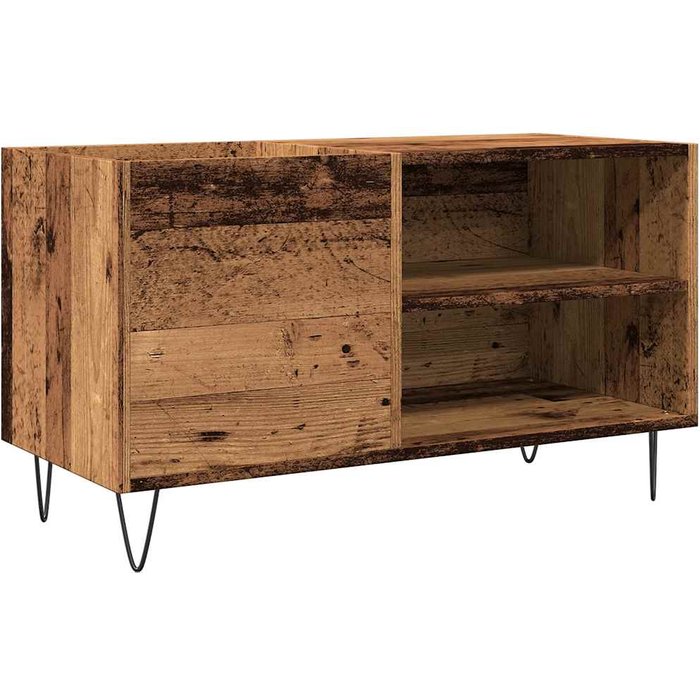 Mueble para discos madera ingeniería envejecida 84,5x38x48 cm cfw91286
