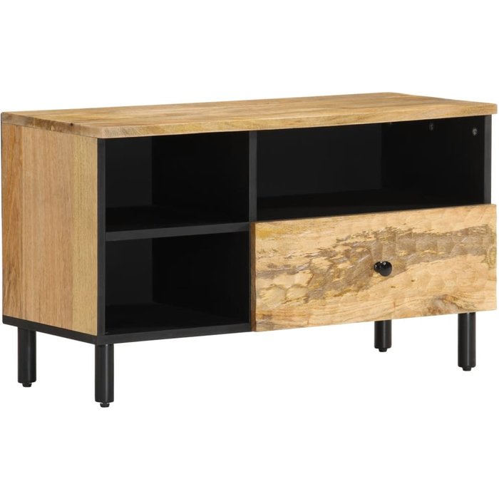 Mueble de tv 80x33x46 cm madera maciza de mango