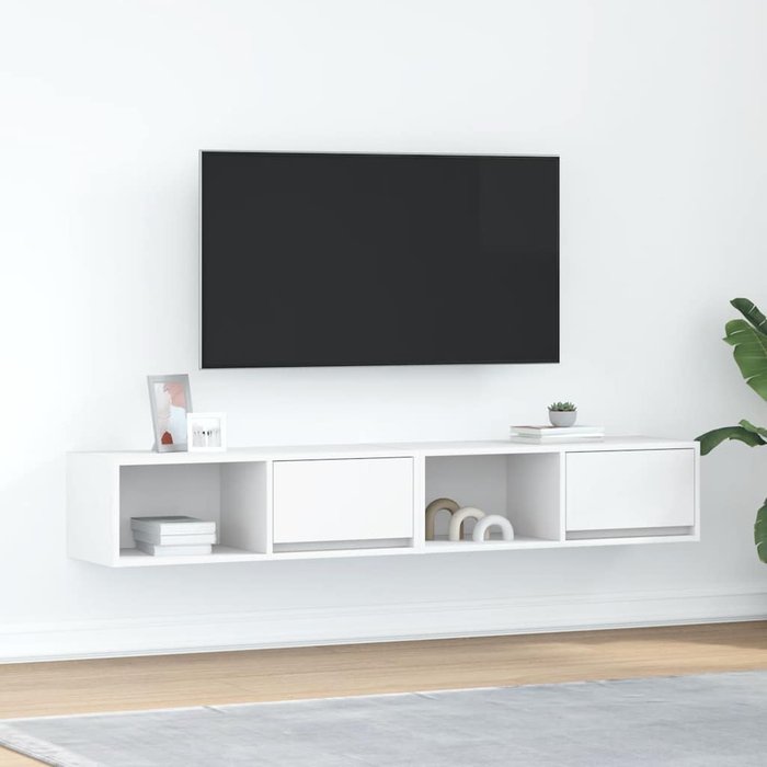 Muebles de tv 2 uds blanco 80x31x25,5 cm madera de ingeniería