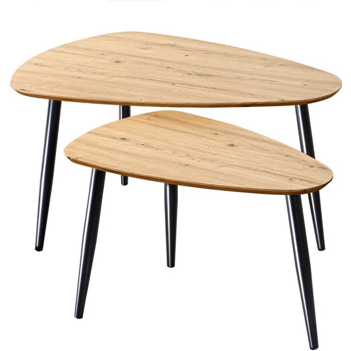 Lote de 2 mesas nido con patas de metal