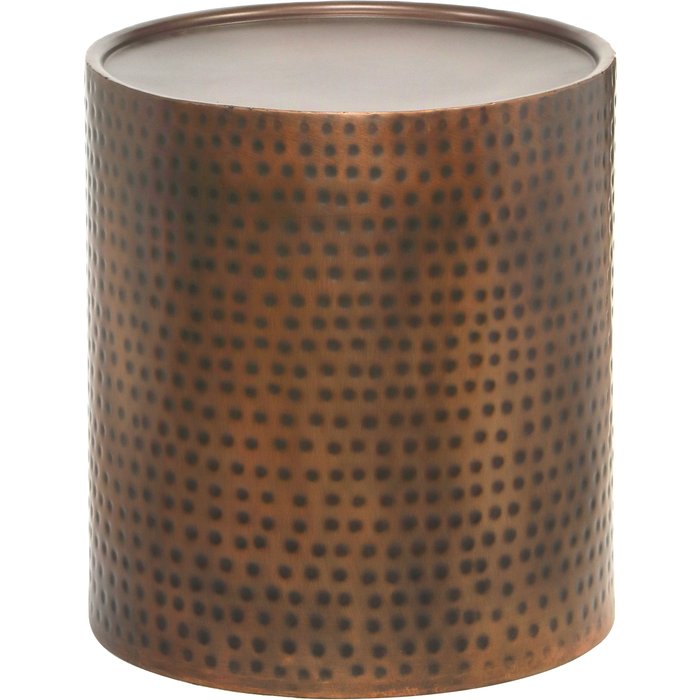 Mesa auxiliar en metal efecto cobre antiguo