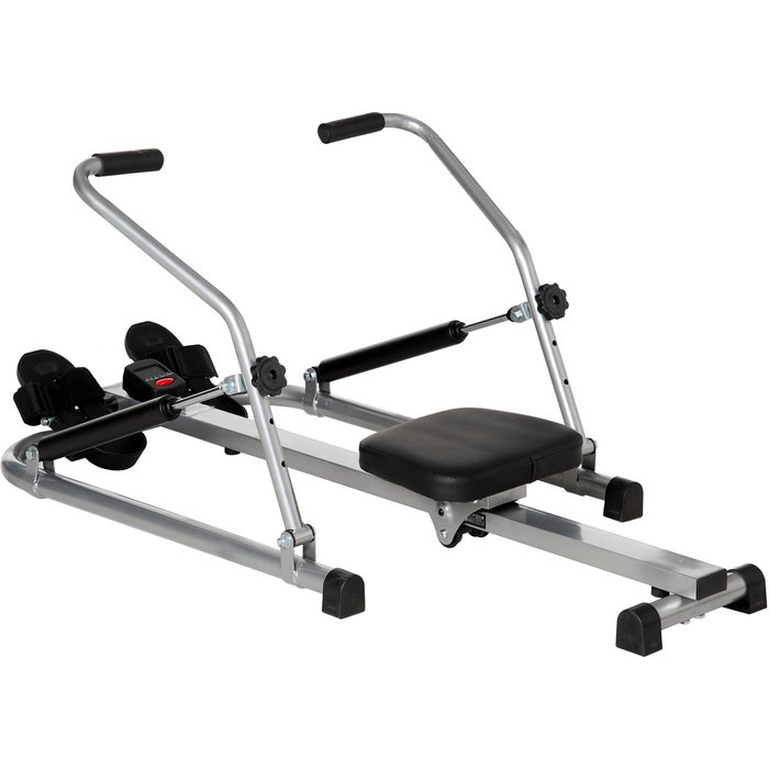 Máquina de remo homcom acero, abs gris 129x70x70 cm