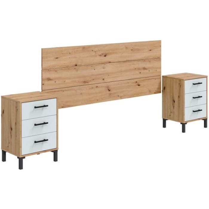 Mobelcenter - cabezal y mesitas 3 cajones velvet (1518)