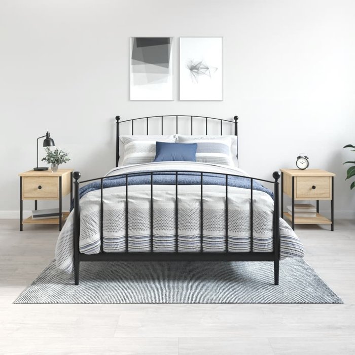 Mesitas de noche de 2 piezas en roble sonoma, 34x35,5x45 cm